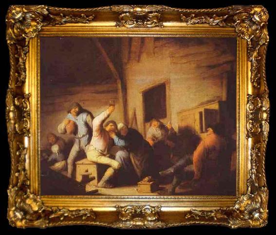 framed  Adriaen van ostade Peasants in a Tavern, ta009-2